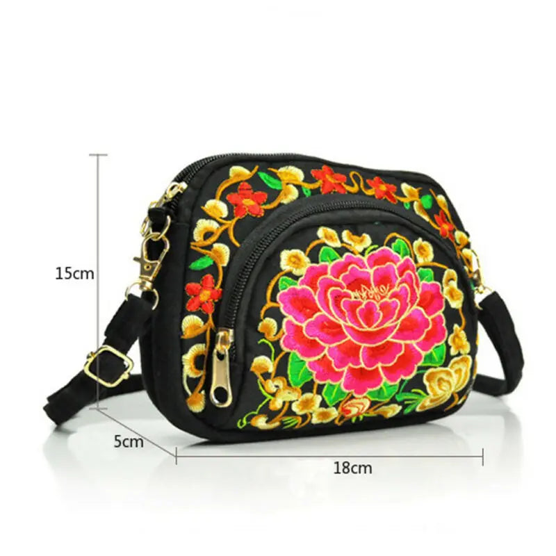 Vintage Women Handbag Hmong Tote Messenger Ethnic Shoulder Bag Embroidery Boho