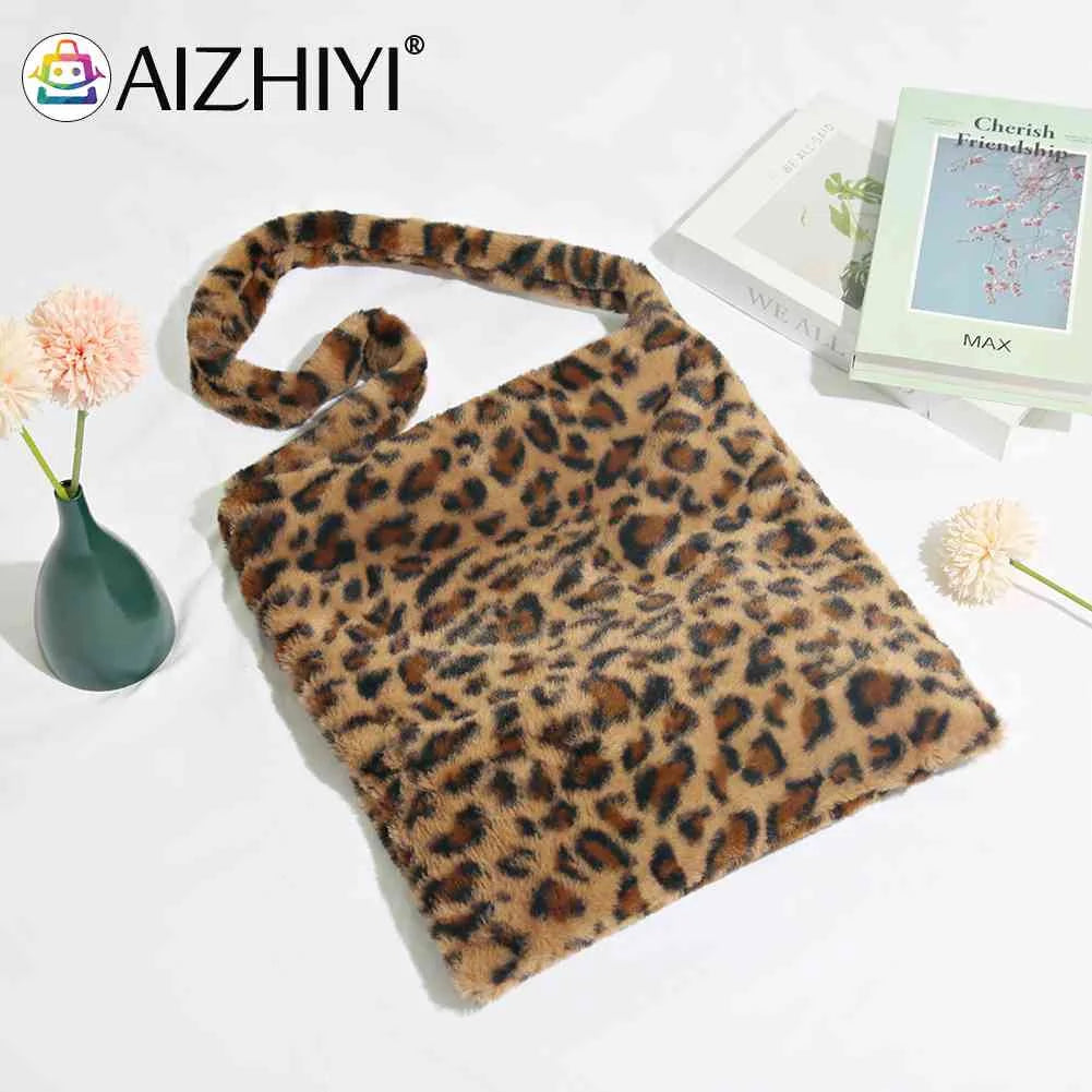Vintage Women Handbag Large Capacity Shoulder Handbags Love Print Leopard
