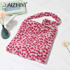 Vintage Women Handbag Large Capacity Shoulder Handbags Love Print Leopard