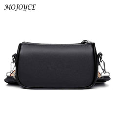 Vintage Women Handbags Wide Strap Ladies Crossbody Bags Solid Texture Soft