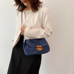 Vintage Women Denim Shoulder Crossbody Messenger Bag Flap Purse Handbags