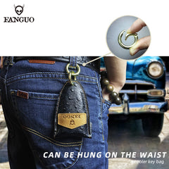 Vintage Women Key Wallet Leather Car Smart Key Holder Bag