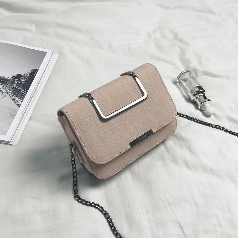 Vintage Leather Messenger Bag Small Flap Solid Shoulder Crossbody