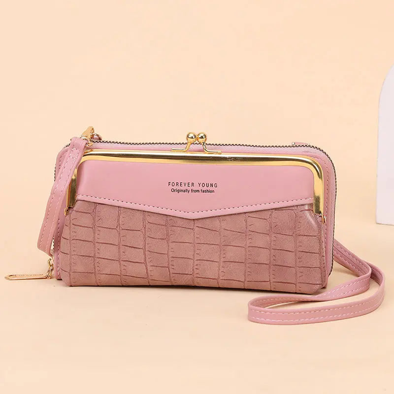 Vintage Crocodile Pattern Long Wallet with Phone Pockets