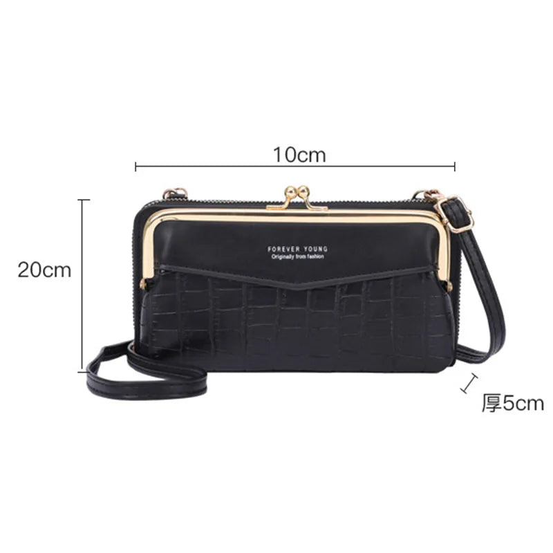 Vintage Crocodile Pattern Long Wallet with Phone Pockets