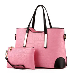 Vintage Crocodile Pattern Women Messenger Bag Shoulder Handbag Wallet