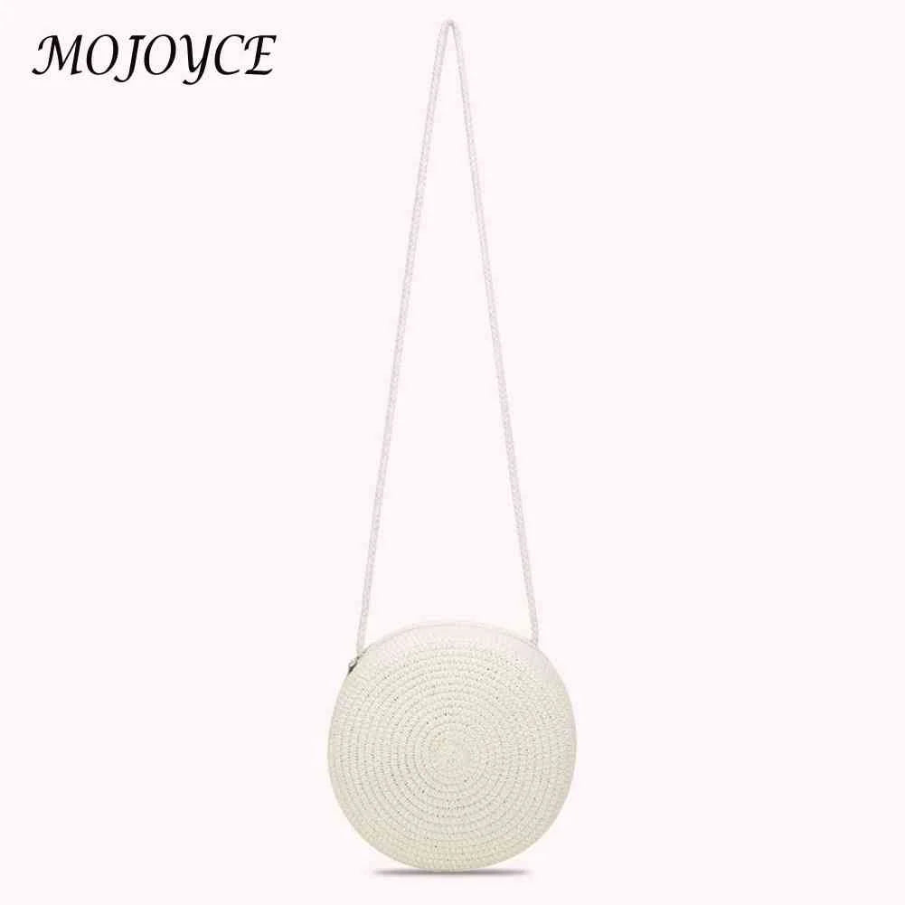 Vintage Women Beach Woven Round Crossbody Bags