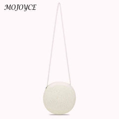 Vintage Women Beach Woven Round Crossbody Bags