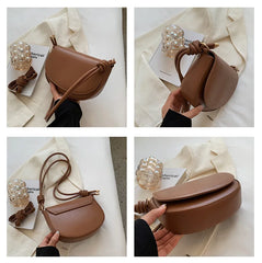 Vintage Women Saddle Bag PU Leather Crossbody Fall/Winter Shoulder Purse