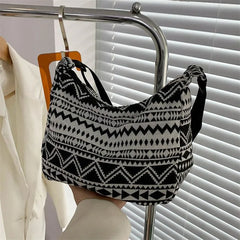 Vintage Elephant Print Shoulder Bag Bohemian Style Crossbody