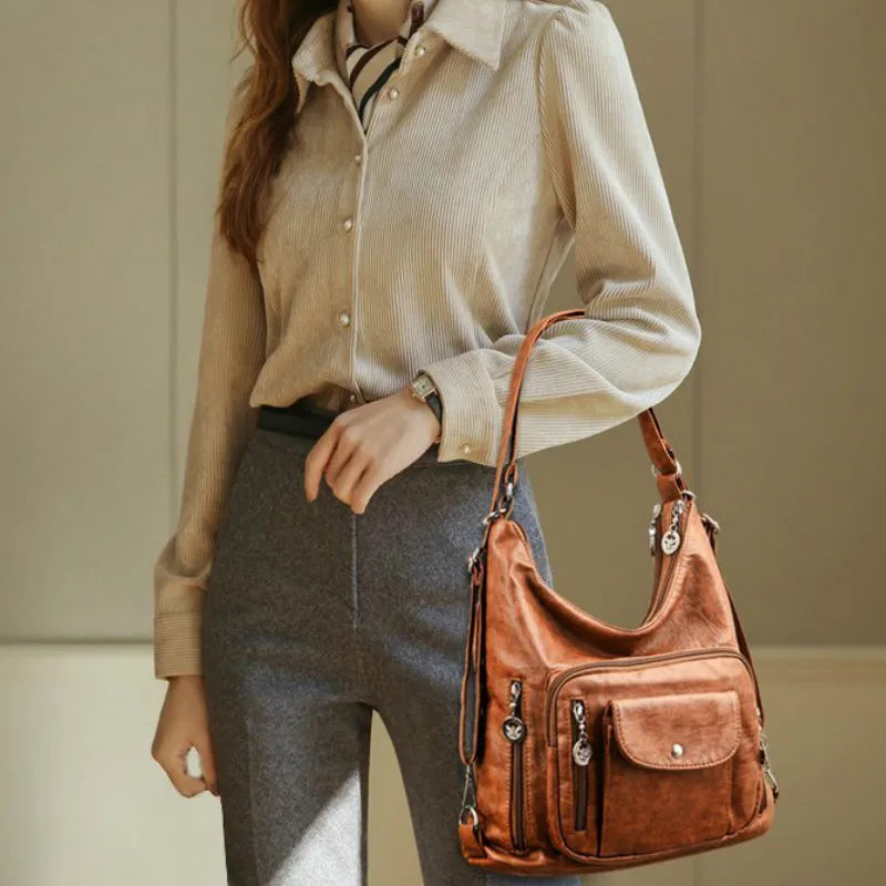 Vintage Women Shoulder Bag Female Leather Messenger Bag Handbag