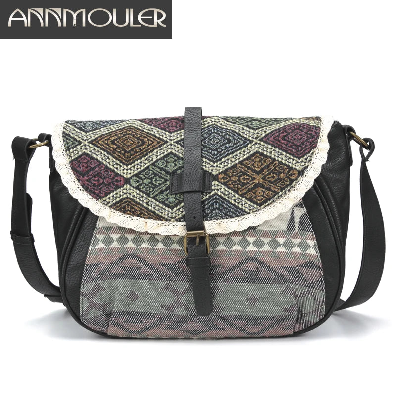 Vintage Lace Flower Tote Purse Bohemian Style Shoulder Bag