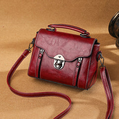 Vintage Women Shoulder Bag Solid Crossbody Bag PU Leather Solid Small Purse