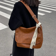 Vintage Women Shoulder Bags PU Leather Messenger Bag High Capacity