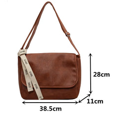 Vintage Women Shoulder Bags PU Leather Messenger Bag High Capacity