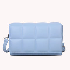 Vintage Soft Leather Handbag Checker Pattern Shoulder Bag