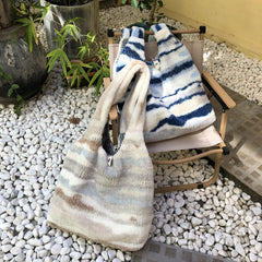 Vintage Women Tote Bag Large Capacity Plush Handbag Soft Fluffy Portable Handle