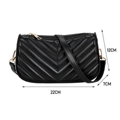Vintage Women Weave Pattern Shoulder Underarm Bag Casual Ladies PU Leather Purse