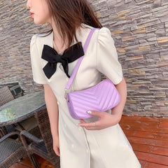 Vintage Women Weave Pattern Shoulder Underarm Bag Casual Ladies PU Leather Purse