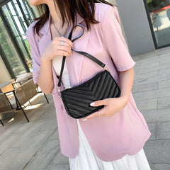 Vintage Women Weave Pattern Shoulder Underarm Bag Casual Ladies PU Leather Purse