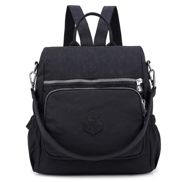 Vintage Women Nylon Anti-theft Backpack Casual Daypack High Travel Shoulder Bags