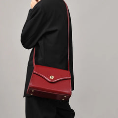 Vintage PU Leather Women Armpit Shoulder Bag Crossbody Red