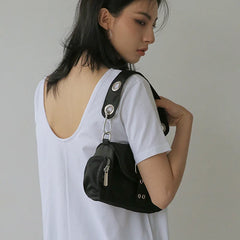 Vintage Nylon Axillary Small Shoulder Bag Ladies Handbag
