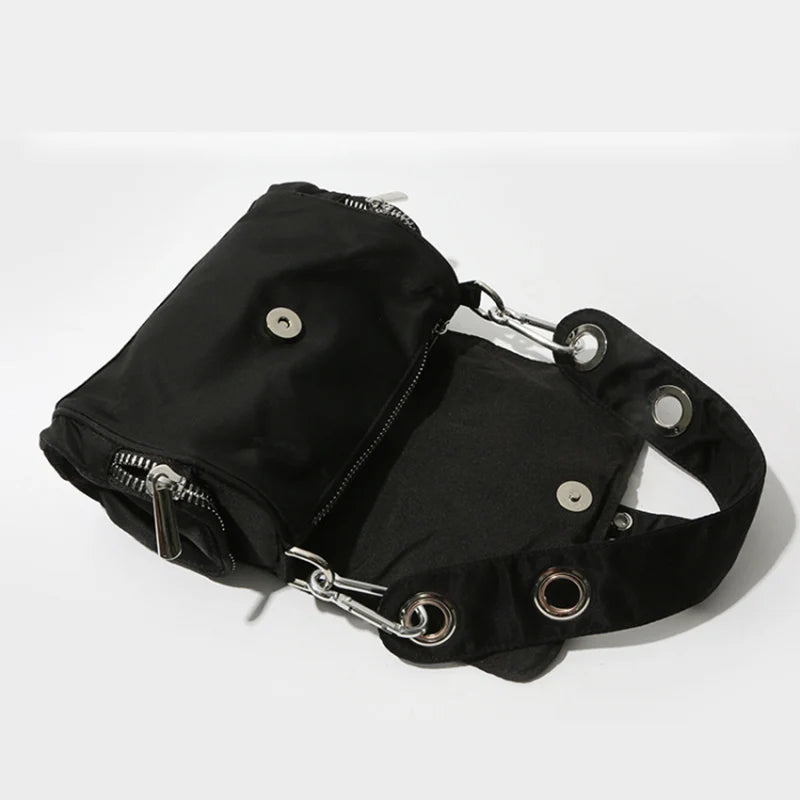Vintage Nylon Axillary Small Shoulder Bag Ladies Handbag