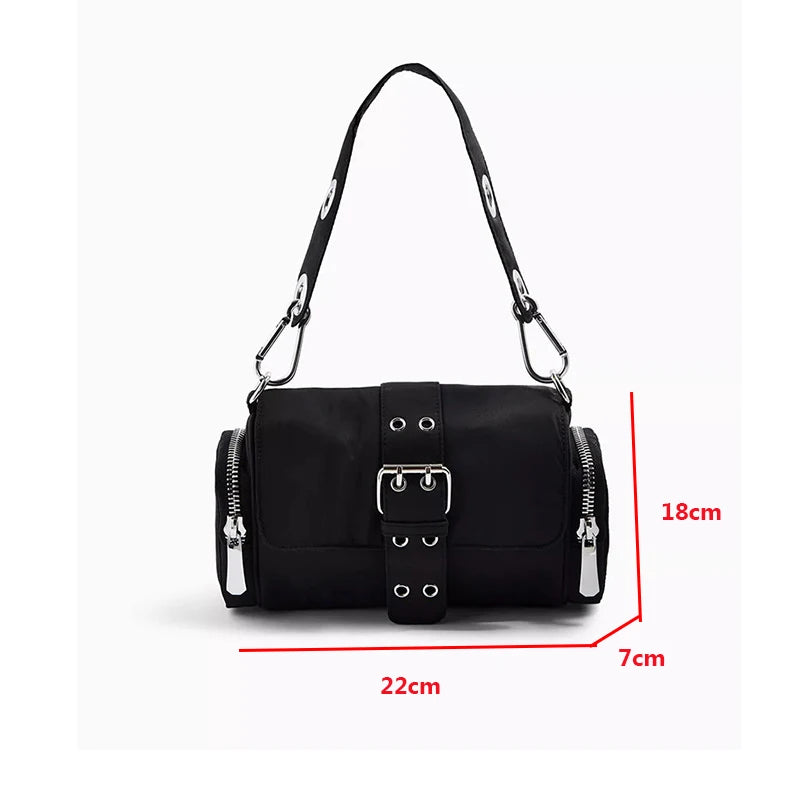 Vintage Nylon Axillary Small Shoulder Bag Ladies Handbag