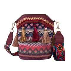 Vintage Women's Bag Tassel Ethnic Handwoven Crossbody Bag