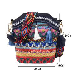 Tassel Ethnic Handwoven Crossbody for Lady Bag Small Handbag