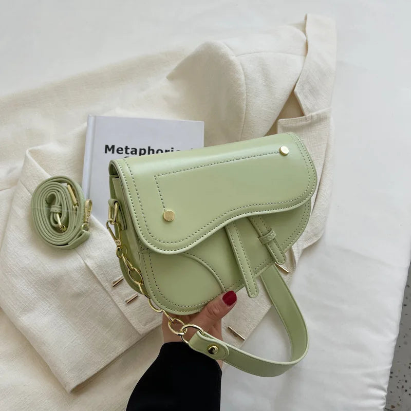 Vintage Crocodile Saddle Shoulder Bag for Women