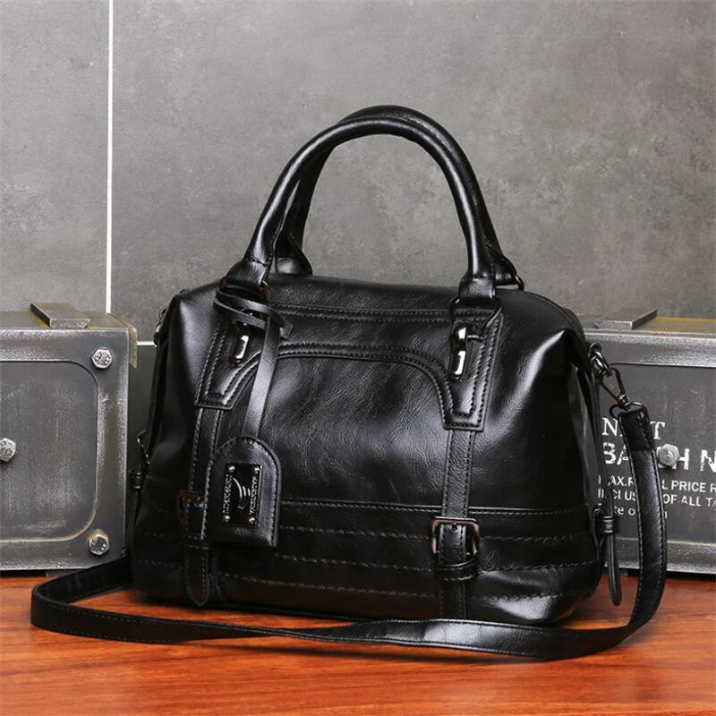 Vintage Leather Crossbody Shoulder Bag Ladies Totes Bag Large Capacity Women Mes