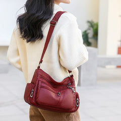 Vintage Leather Crossbody Bag for Women - Stylish and Practical