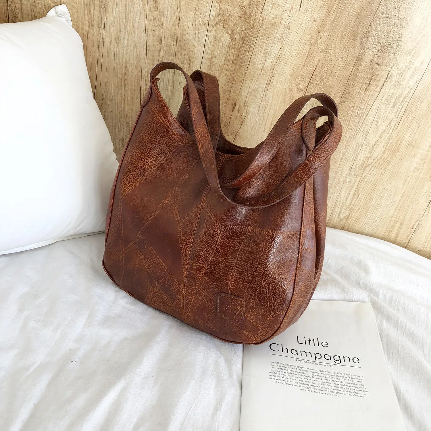 Vintage Women's Handbag Top-Handle Bag High-Quality Leather