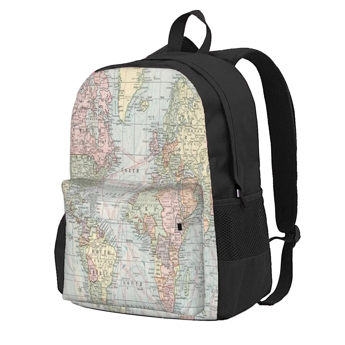Vintage World Map 1901 Backpacks Men's and Women's Bags Retro Style