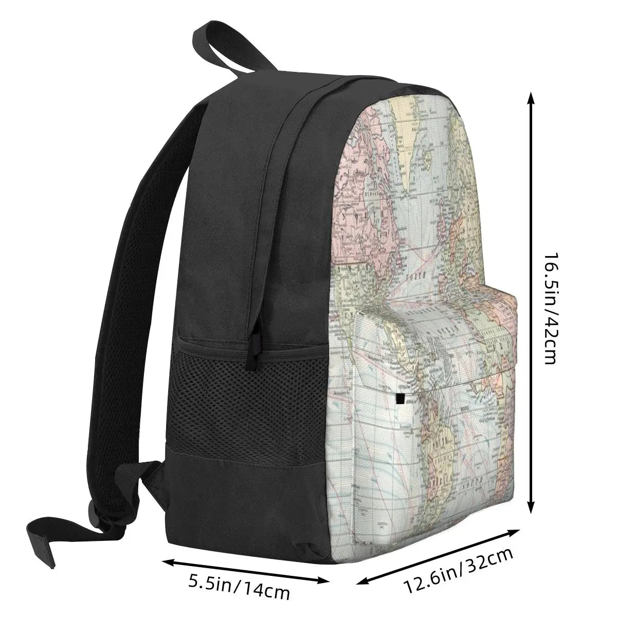 Vintage World Map 1901 Backpacks Men's and Women's Bags Retro Style