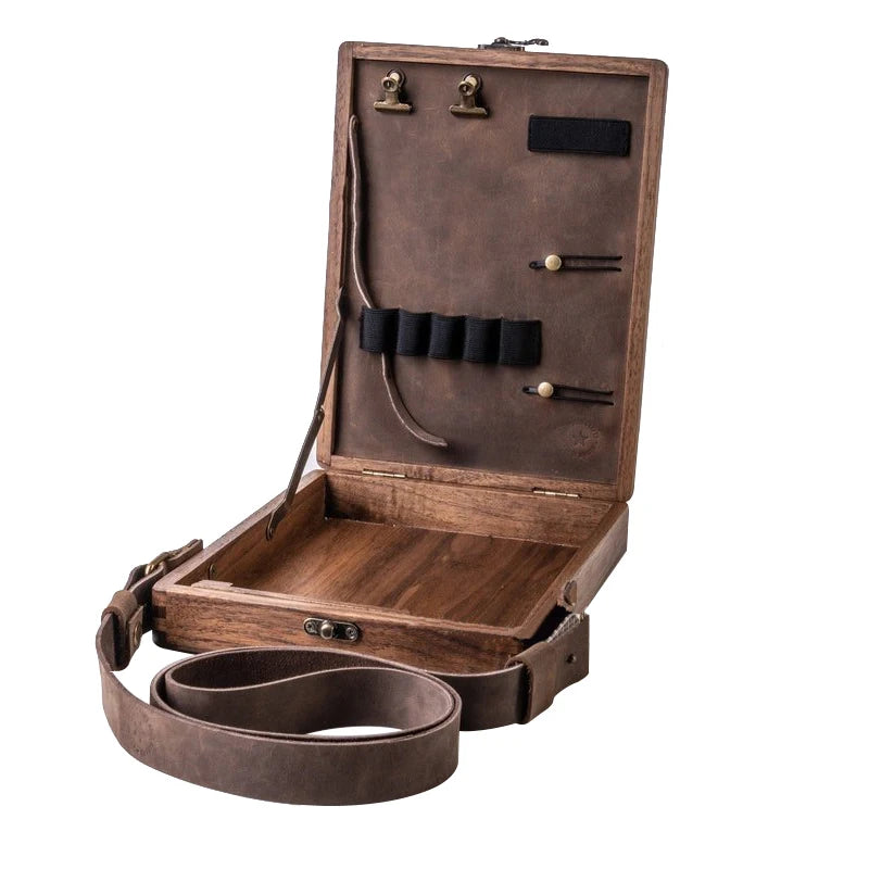 Vintage Writers Messenger Wood Box Briefcase Storage Boxes