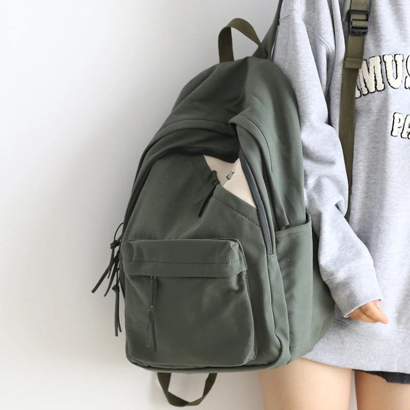 Vintage Canvas Backpack Female School Students Shoulder Bag