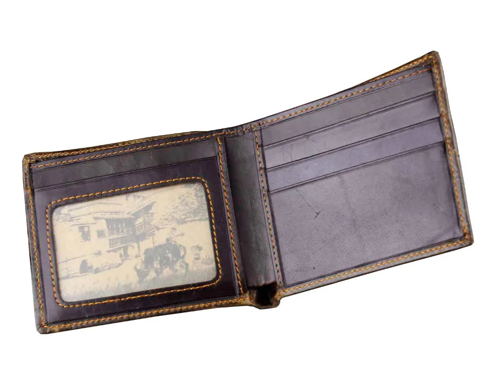 Vintage cow leather wallets for Men Cow pattern