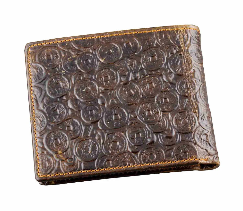 Vintage cow leather wallets for Men Cow pattern