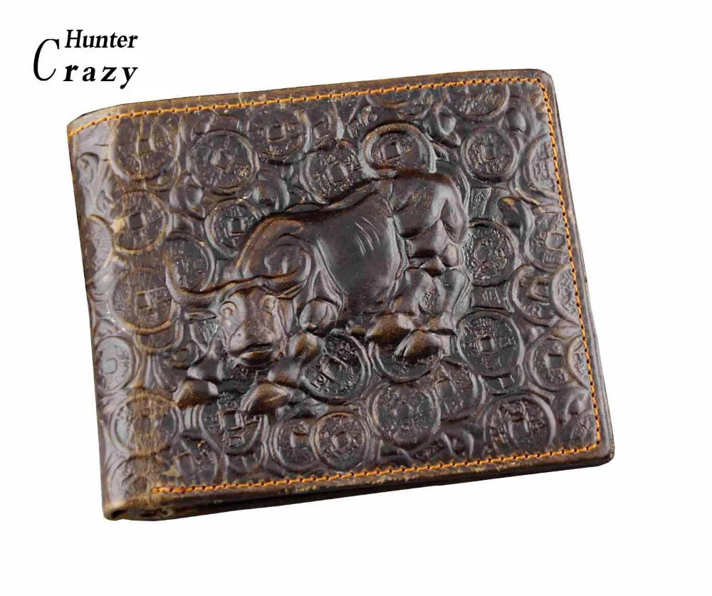 Vintage cow leather wallets for Men Cow pattern