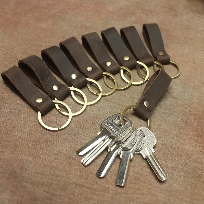 Vintage Leather Keychain Business Gift Key Chain Auto Key Holder