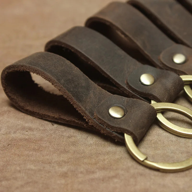 Vintage Leather Keychain Business Gift Key Chain Auto Key Holder