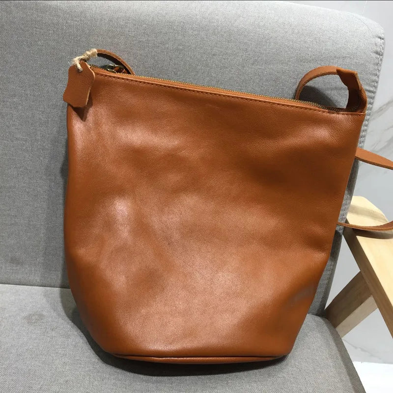Vintage Leather Cowhide Women's Shoulder Bag Messenger Big Bag