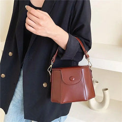 Vintage Crossbody Bucket Bag for Women Lady PU Leather Small Shoulder
