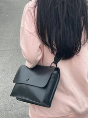 Vintage Women Shoulder Bag Pu Leather Handbags Wide Straps Messenger Bag
