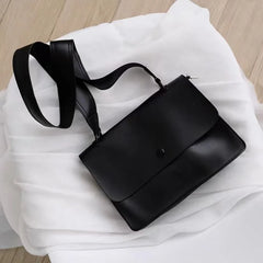Vintage Women Shoulder Bag Pu Leather Handbags Wide Straps Messenger Bag