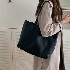 Vintage Women Big Totes PU Leather Handbag Large Capacity Shoulder Bag