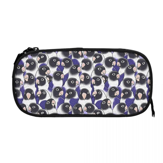 Violet Masked Lovebird Pen Box Student School Anime Zipper Pen Bag